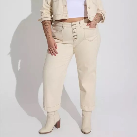 TORRID Crop Wide Leg Classic Denim High-Rise Jeans - Picture 1 of 3